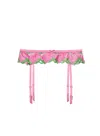 FLEUR DU MAL WILD STRAWBERRY GARTER BELT