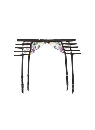 Fleur Du Mal Wildfleur Garter Belt In Multi