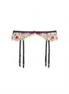 Fleur Du Mal Azalea Embroidery Garter Belt In Animal Print