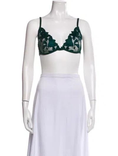 Pre-owned Fleur Du Mal Women's  Lace Trim Bra In White