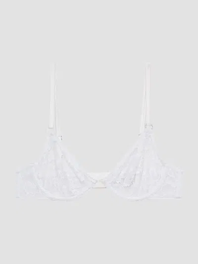 Fleur Du Mal Women's Le Stretch Multi-fit Lace Demi Bra In Ivory