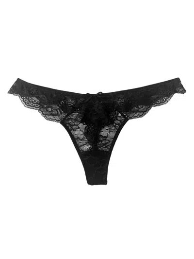 Fleur Du Mal Naomi Lace Thong In Black