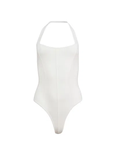 Fleur Du Mal Sofia Thong Bodysuit Ivory In White