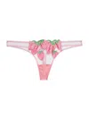FLEUR DU MAL WOMEN'S STRAWBERRY EMBROIDERED THONG
