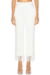 Fleur Du Mal Bianca Fringe Silk Pant In Ivory