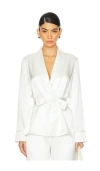 Fleur Du Mal Bianca Smoking Jacket In Ivory