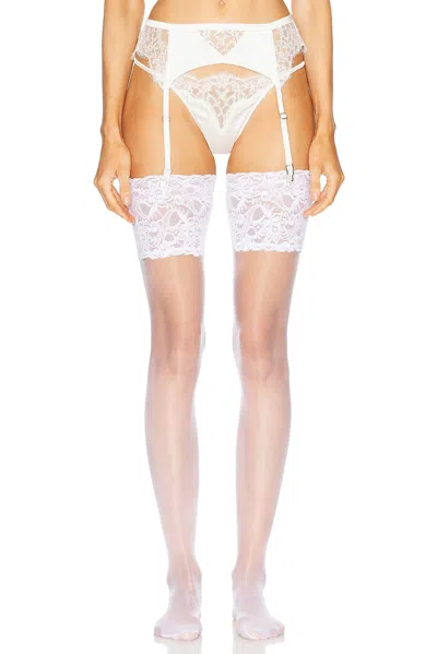 Fleur Du Mal X Galia Lahav Beaded Iris Lace Garter In Ivory