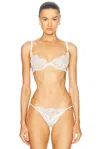 Fleur Du Mal X Galia Lahav Beaded Iris Lace Unlined Demi Bra In Ivory