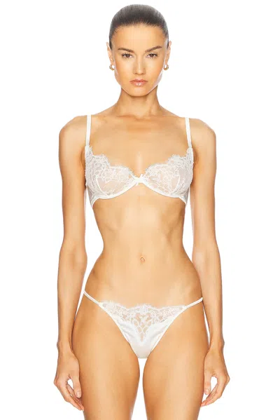 Fleur Du Mal X Galia Lahav Beaded Iris Lace Unlined Demi Bra In Ivory