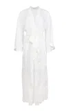 Fleur Du Mal X Galia Lahav Lace Applique Long Silk Robe