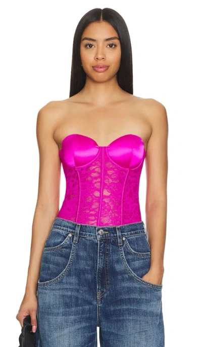 Fleur Du Mal X Revolve Boned Bustier In Wild Pink