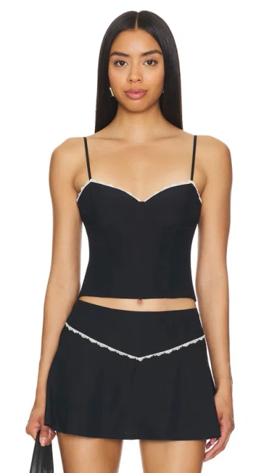 Fleur Du Mal X Revolve Lace Cupped Tank In Black