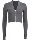 Fleur Du Mal Zip-up Bustier Cardigan In Grey