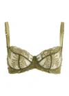 Fleur Of England Arianna Embroidered Lace Underwired Bra In Sage