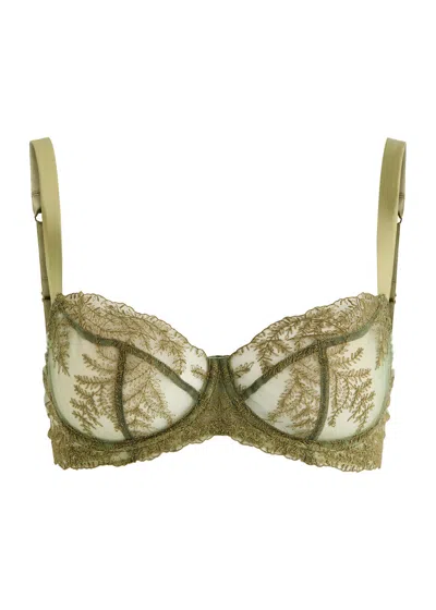 Fleur Of England Arianna Embroidered Lace Underwired Bra In Sage