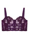 Fleur Of England Cecilia Lace Balconette Bra In Purple