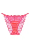 Fleur Of England Cleo Embroidered Tulle Briefs In Pink