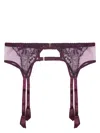 Fleur Of England Eliza Suspender Belt In Purple