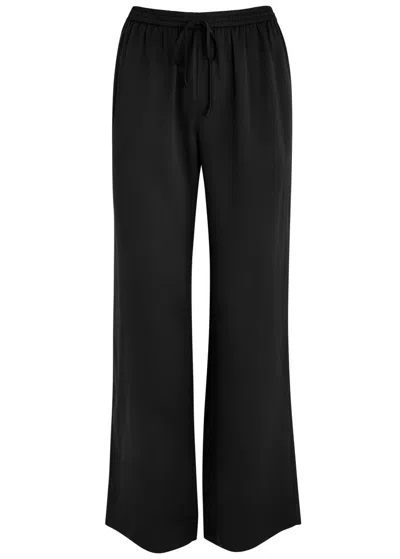 Fleur Of England Fleur Du Jour Silk-satin Pyjama Trousers In Black