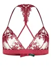 Fleur Of England Gisele Boudoir Floral-lace Bra In Red