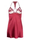 Fleur Of England Gisele Silk Babydoll In Red