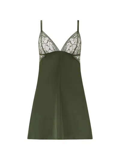 Fleur Of England Iona Lace-trim Camisole In Green