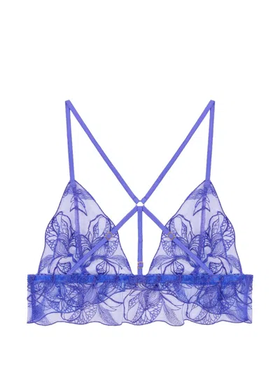 Fleur Of England Iris Boudoir Floral-embroidery Bra In Multi