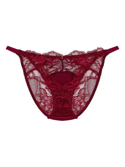 Fleur Of England Lace-trimmed Briefs In Red