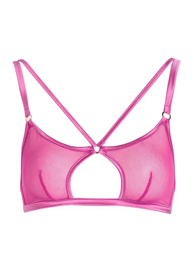 Fleur Of England Lola Mesh Bralette In Pink