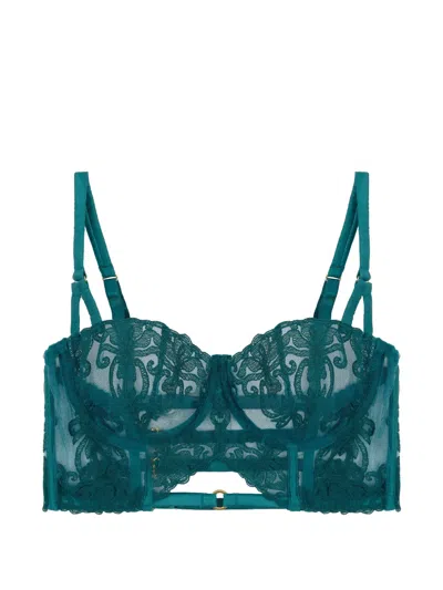 Fleur Of England Olivia Longline Lace Bra In Green