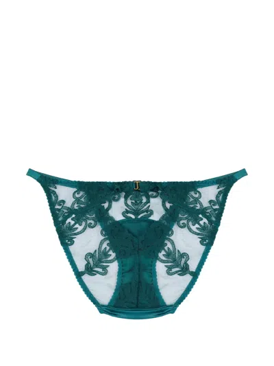 Fleur Of England Olivia Ouvert Lace Brief In Green