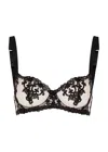 Fleur Of England Onyx Embroidered Tulle Balcony Bra In Black