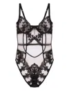 Fleur Of England Onyx Floral-lace Body In Black