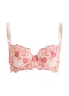 Fleur Of England Rosa Embroidered Tulle Underwired Bra In Pink