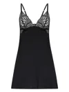 Fleur Of England Ingrid Silk Babydoll In Black
