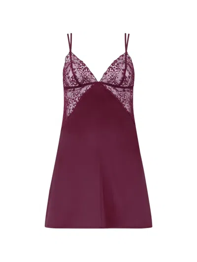 Fleur Of England Viola Lace-trim Babydoll In Red