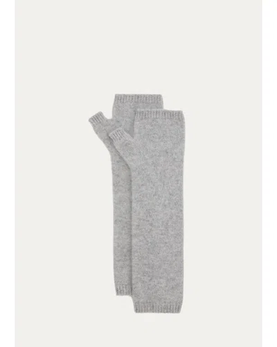 Fleurette Brushed Cashmere Fingerless Gloves In Gray