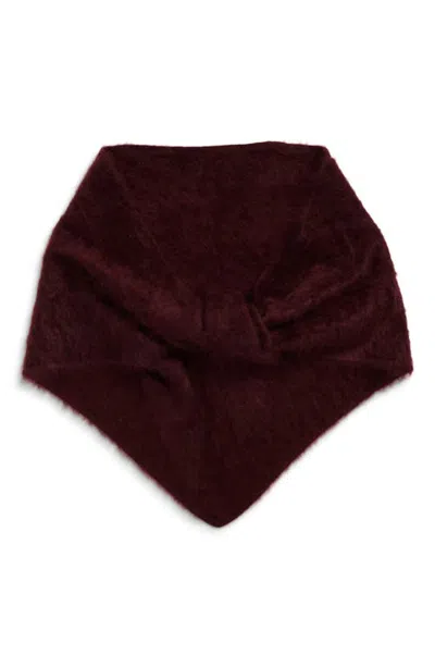 Fleurette Brushed Cashmere Triangle Wrap In Bordeaux