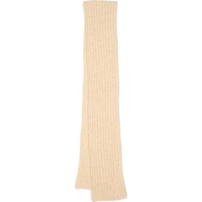 Fleurette Cashmere & Silk Chunky Ribbed Muffler Scarf In Biscotti