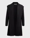 Fleurette Medium Wool Coat In Black