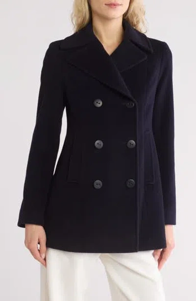 Fleurette Wool Peacoat In Navy