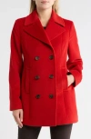 Fleurette Classic Wool Blend Peacoat In Red