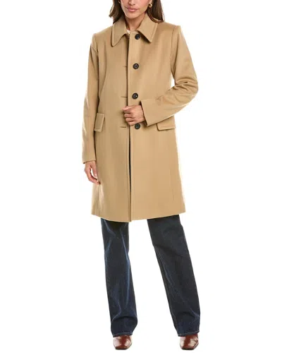 Fleurette Club Collar Wool Coat In Brown