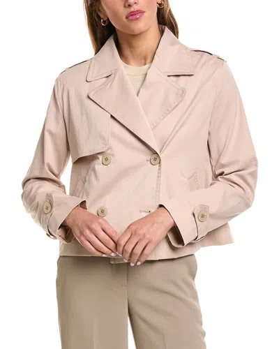Fleurette Cropped Trench Coat In Neutral