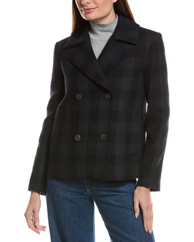 Fleurette Cropped Wool Peacoat In Black