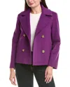 Fleurette Cropped Wool Peacoat In Purple