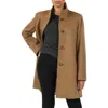 Fleurette Dawn Stand Collar Wool Car Coat In Vicuna