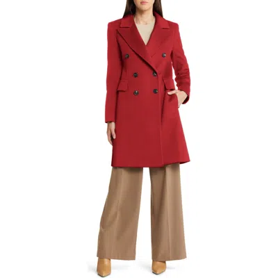 Fleurette Double Breasted Cashmere Coat In Apple