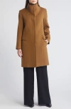Fleurette Dusty Longline Wool Coat In Vicuna