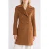 Fleurette Elongated Peacoat In Brown